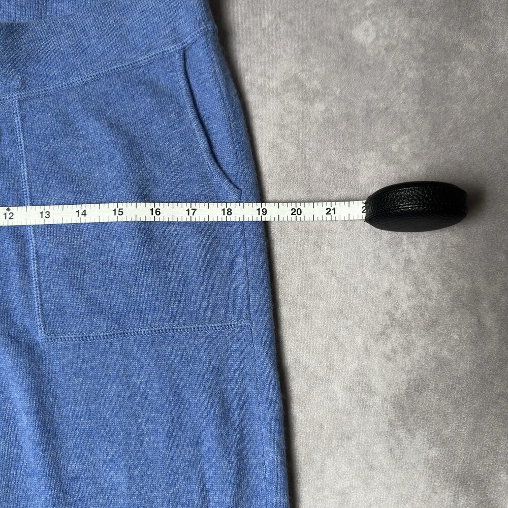 J Crew 100% Cashmere High Rise Jogger Pants Womens M NWT Heather Blue Tie Waist - Picture 7 of 11